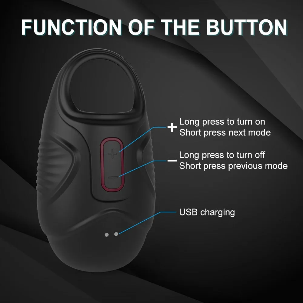 10 Modes Men Scrotum Massager Male Chastity Cage Testicle Bondage Vibrator