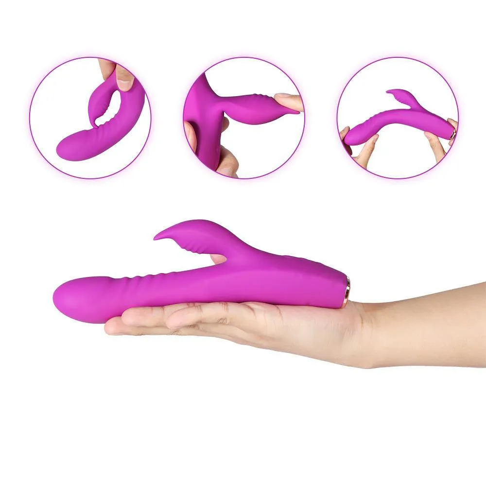 10 Powerful Vibration Modes Rabbit Vibrator USB Rechargeable Double Motor Vibe