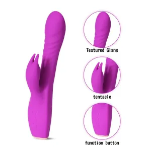 10 Powerful Vibration Modes Rabbit Vibrator USB Rechargeable Double Motor Vibe