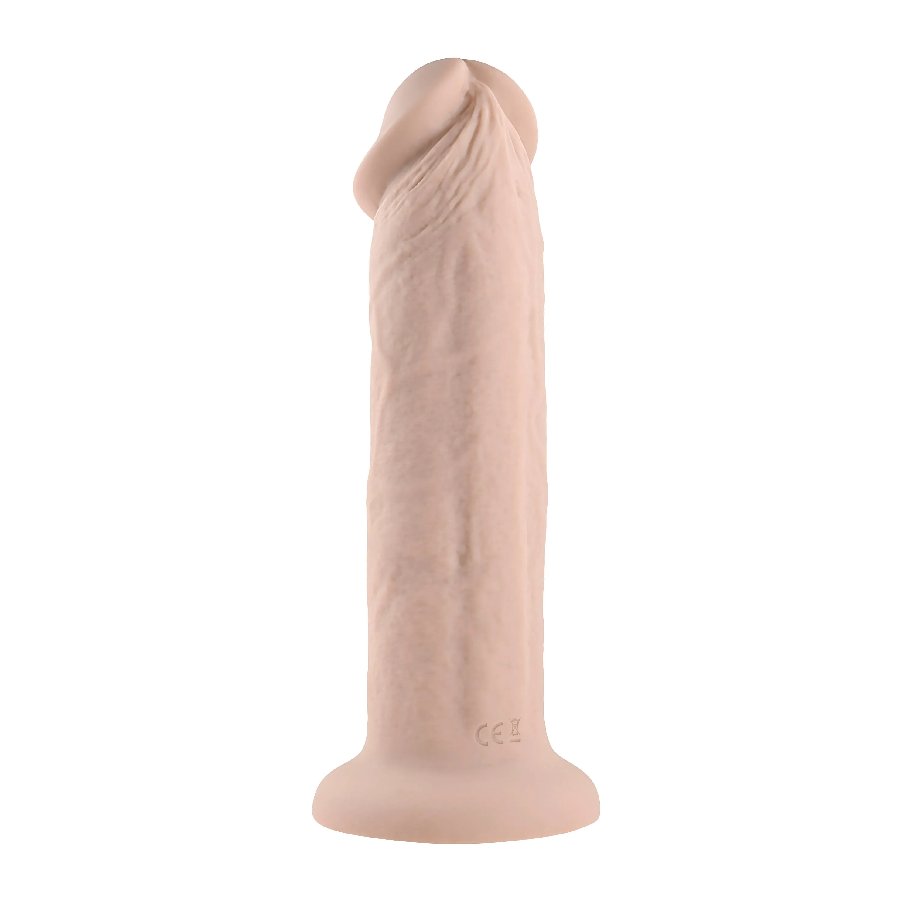 7 Girthy Vibrating Dong - Light - Girthy Realistic Vibrating Dildo