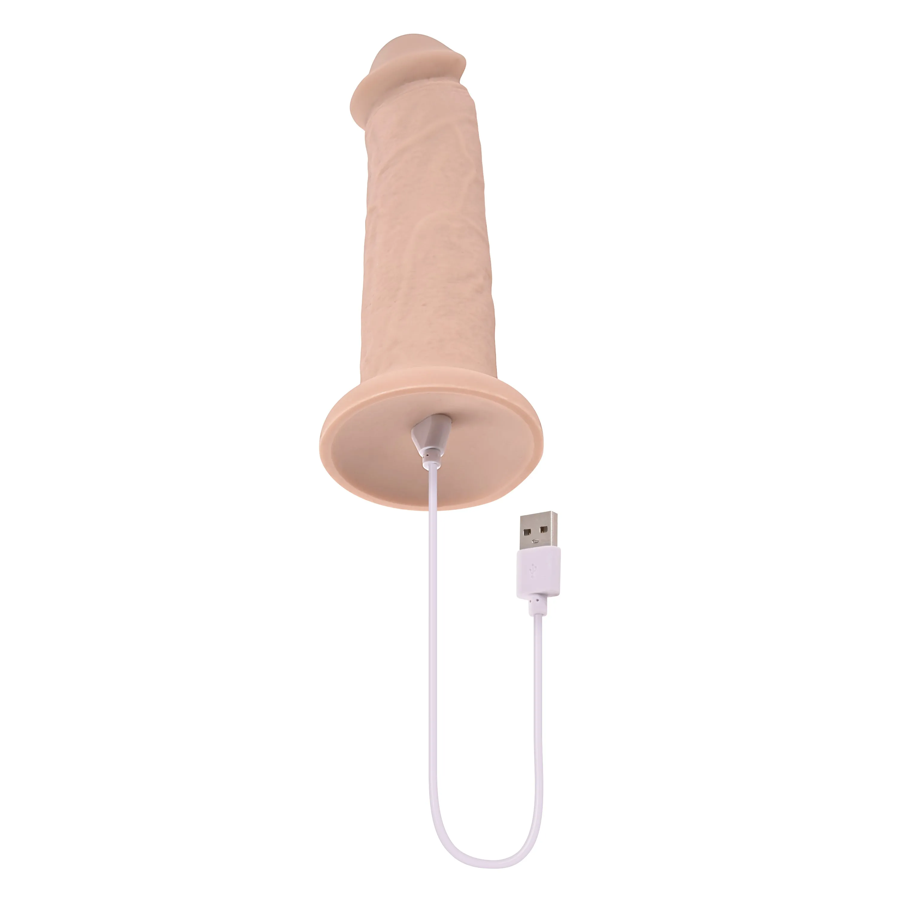 7 Girthy Vibrating Dong - Light - Girthy Realistic Vibrating Dildo
