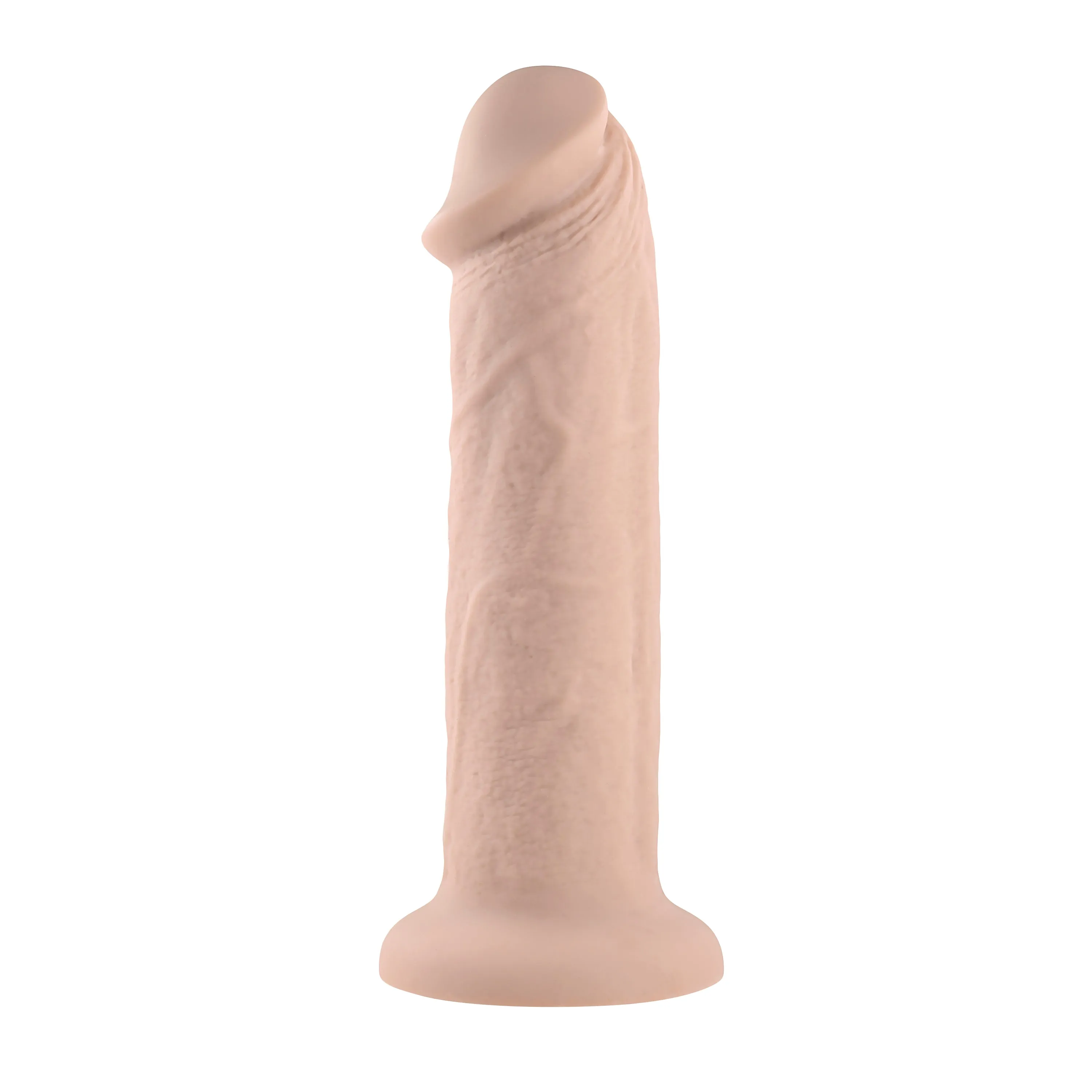 7 Girthy Vibrating Dong - Light - Girthy Realistic Vibrating Dildo
