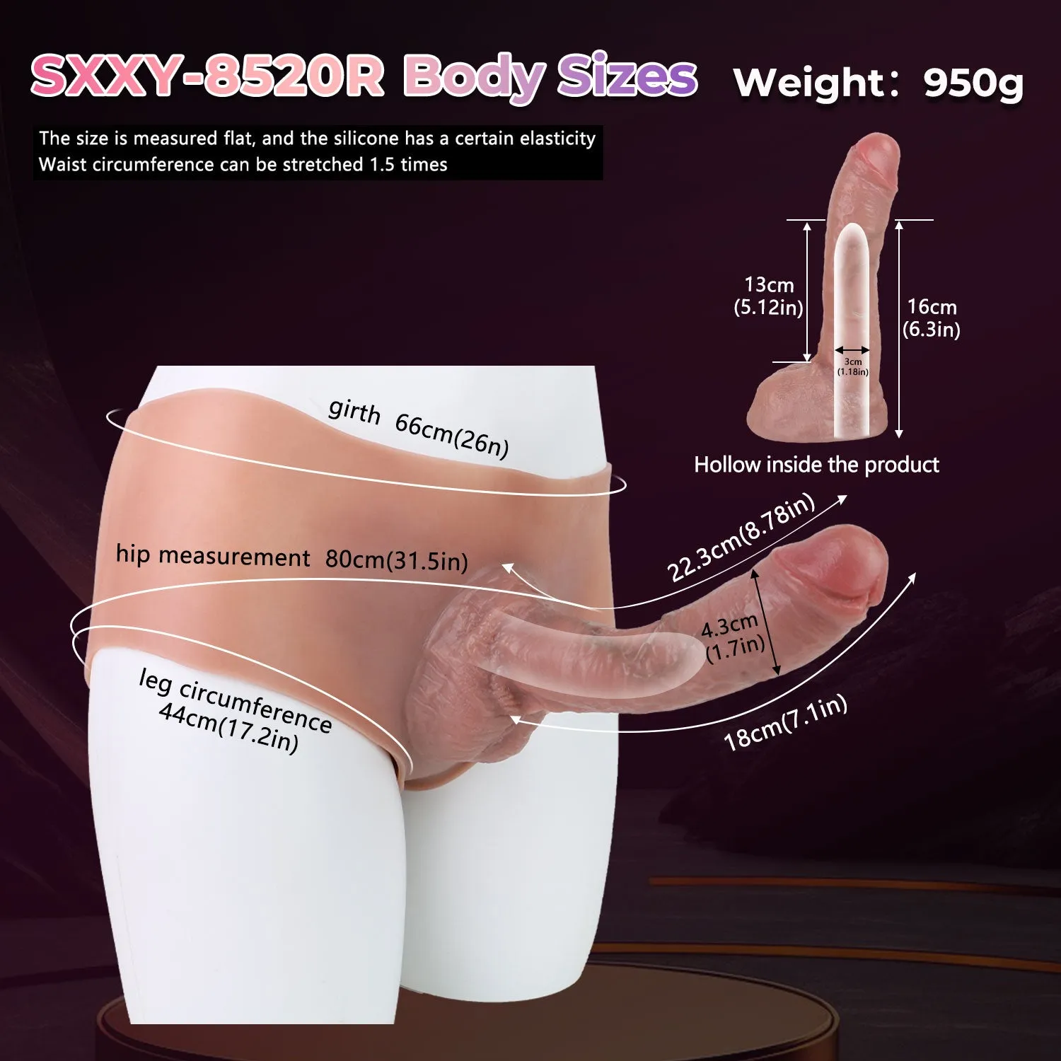 7-inch Penis Extender Sheath Underwear - Realistic Cock Sleeve Sex Toys for Men Enlargement