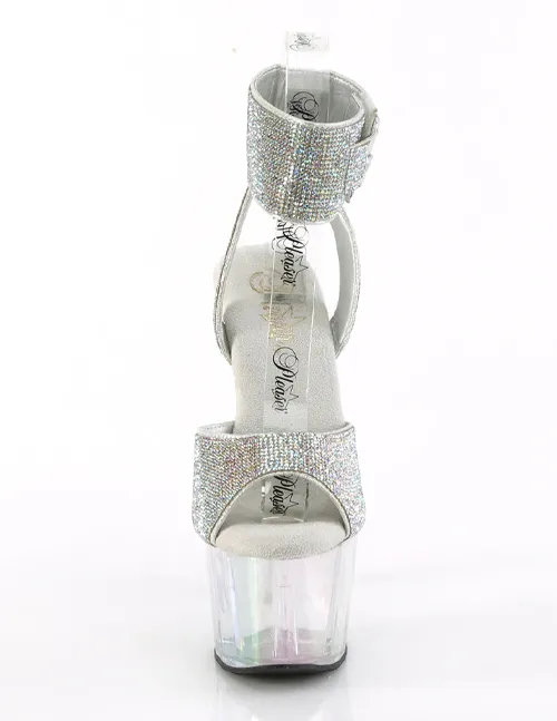 Adore-791HTRS Rhinestone Ankle Cuff Platform Holo Bottom