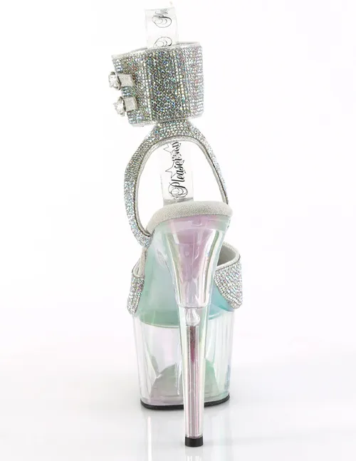 Adore-791HTRS Rhinestone Ankle Cuff Platform Holo Bottom