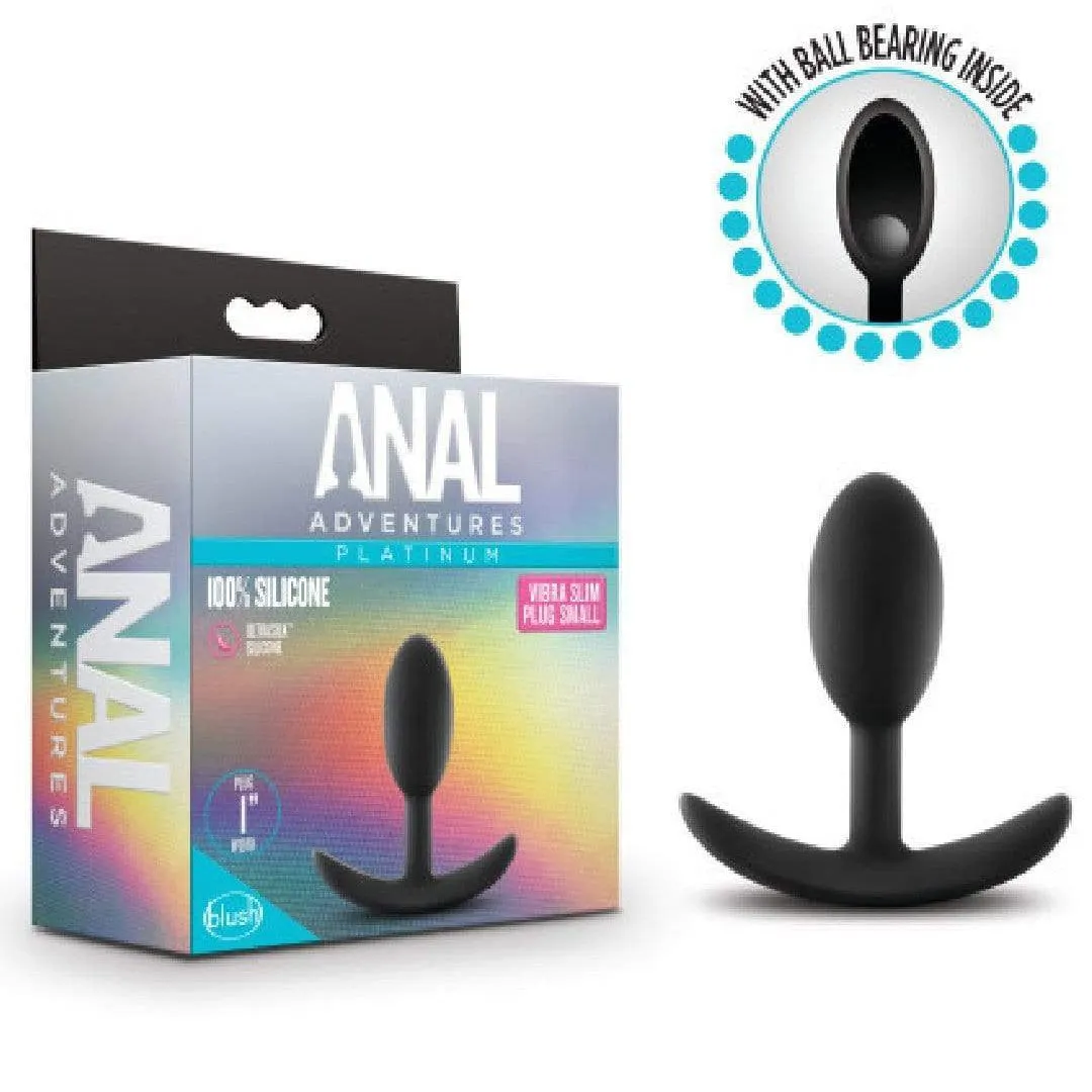 Anal Adventures Slim Vibra Weighted Plug - Small