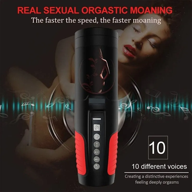 Automatic Telescopic Piston Double-end Rotate Oral Masturabation Cup