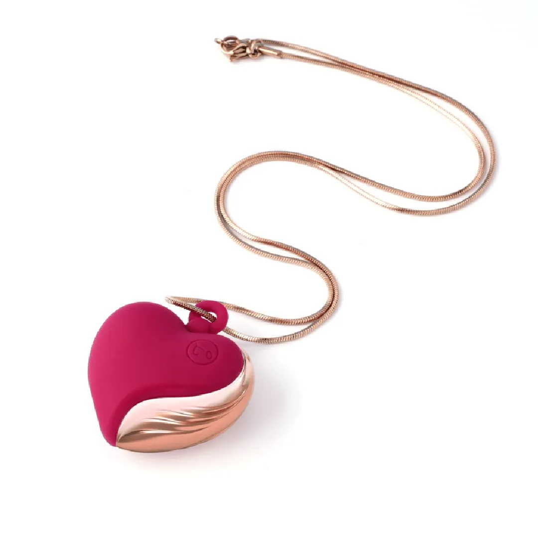 Beating Love Silicone Heart-Shaped Necklace Vibrator by Tracy's Dog