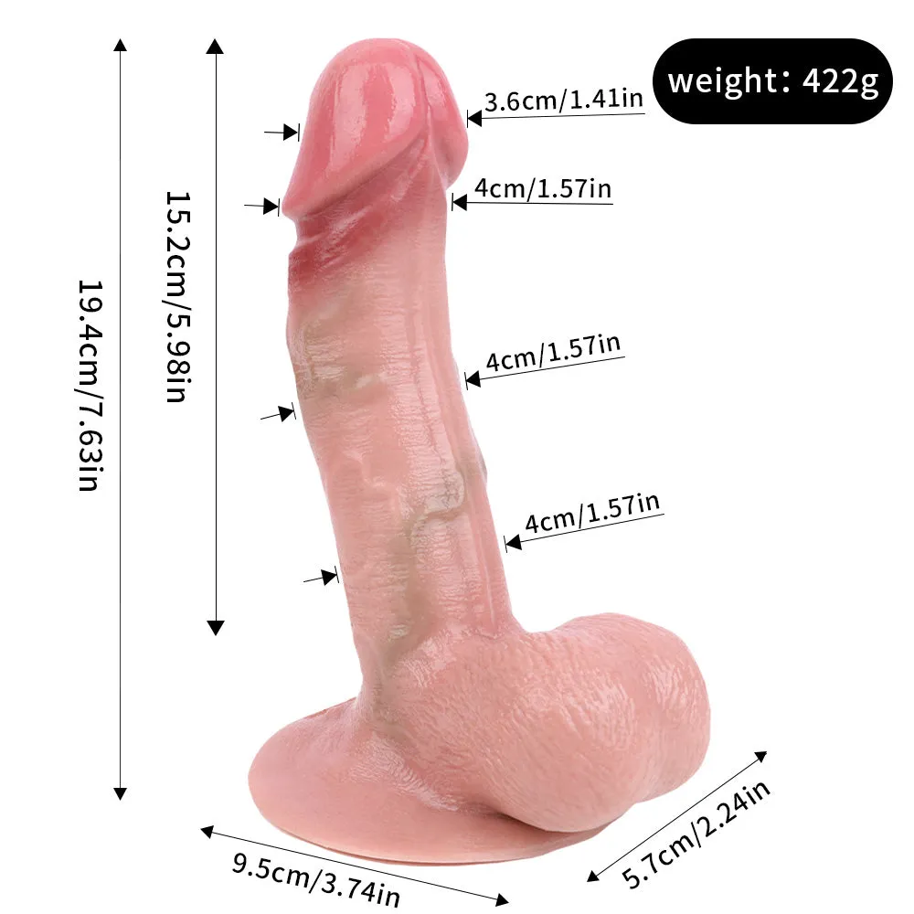 Big Testicle Realistic Dildo Sex Toys for Women - Life Size Flesh Penis Big Suction Cup Masturbator