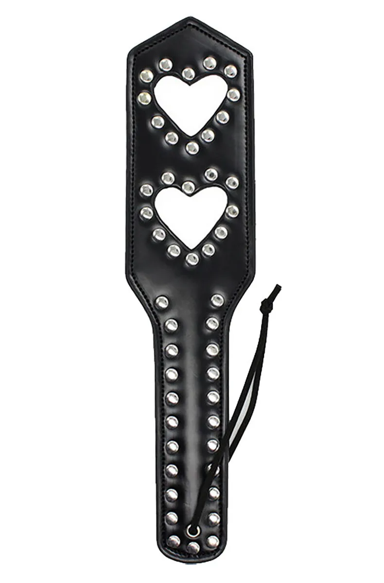 Black Double Heart Paddle
