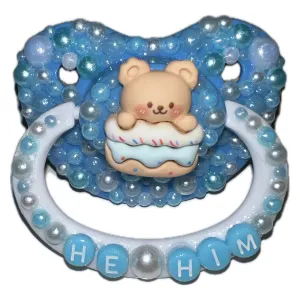 Blue He/Him Hand Crafted Deluxe Pacifier
