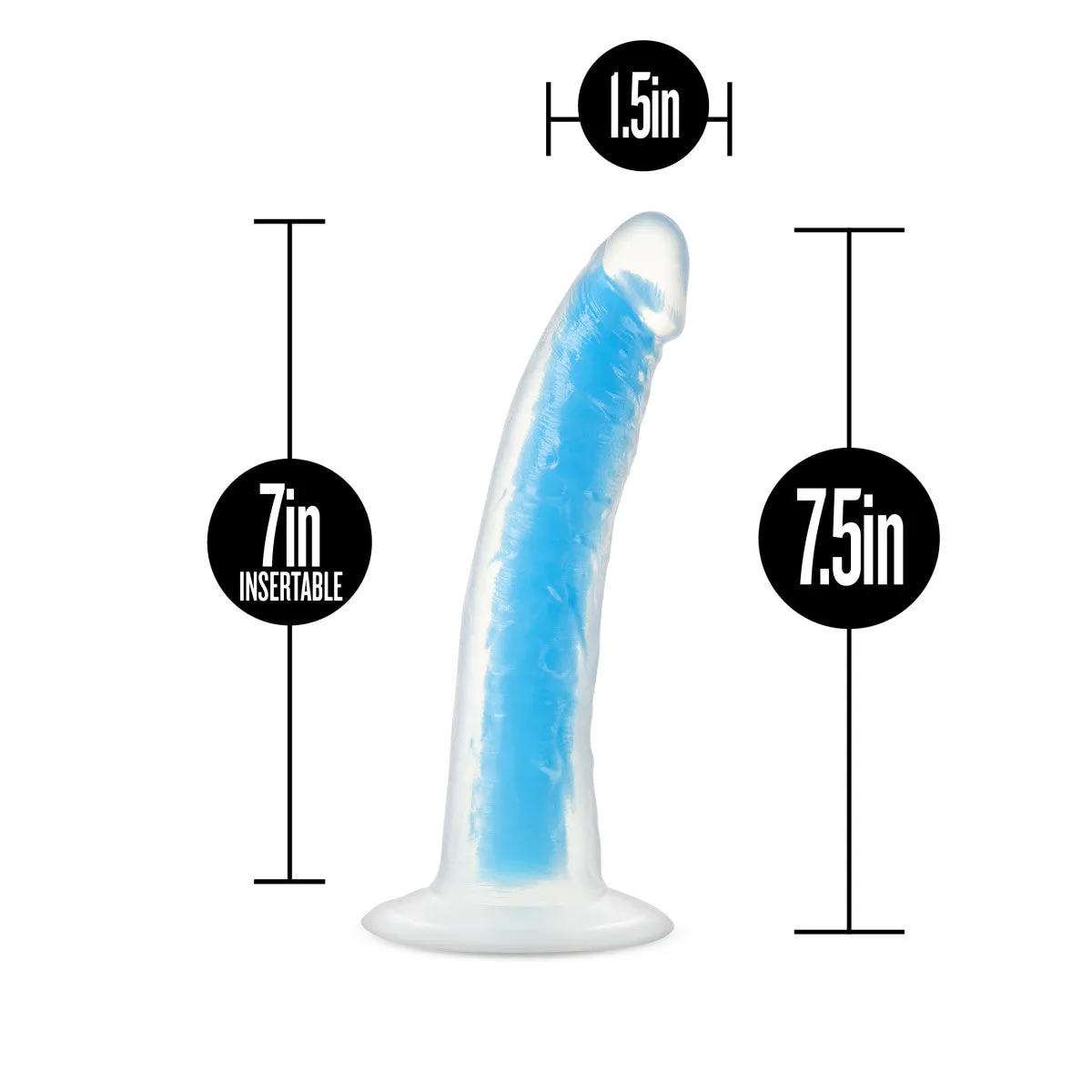 Blush Neo Elite Glow In The Dark 7.5-Inch Blue Dildo