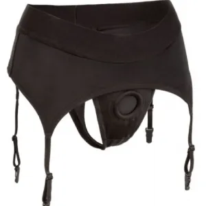 Boundless Backless Strap-on Thong with Garter - S/M
