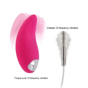 Calex 2 In One Vibrating Tongue Clit Massager| Stainless Urethral Plug | USB