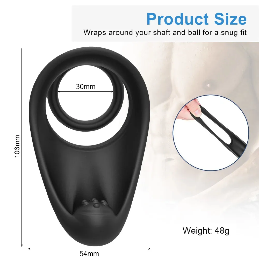 Calex Vibrating 3 Way Penis Ring | Stretchy | 10 Modes | Remote Control | USB | Extra Girth