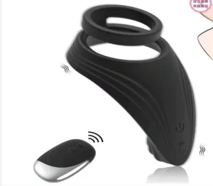 Calex Vibrating 3 Way Penis Ring | Stretchy | 10 Modes | Remote Control | USB | Extra Girth