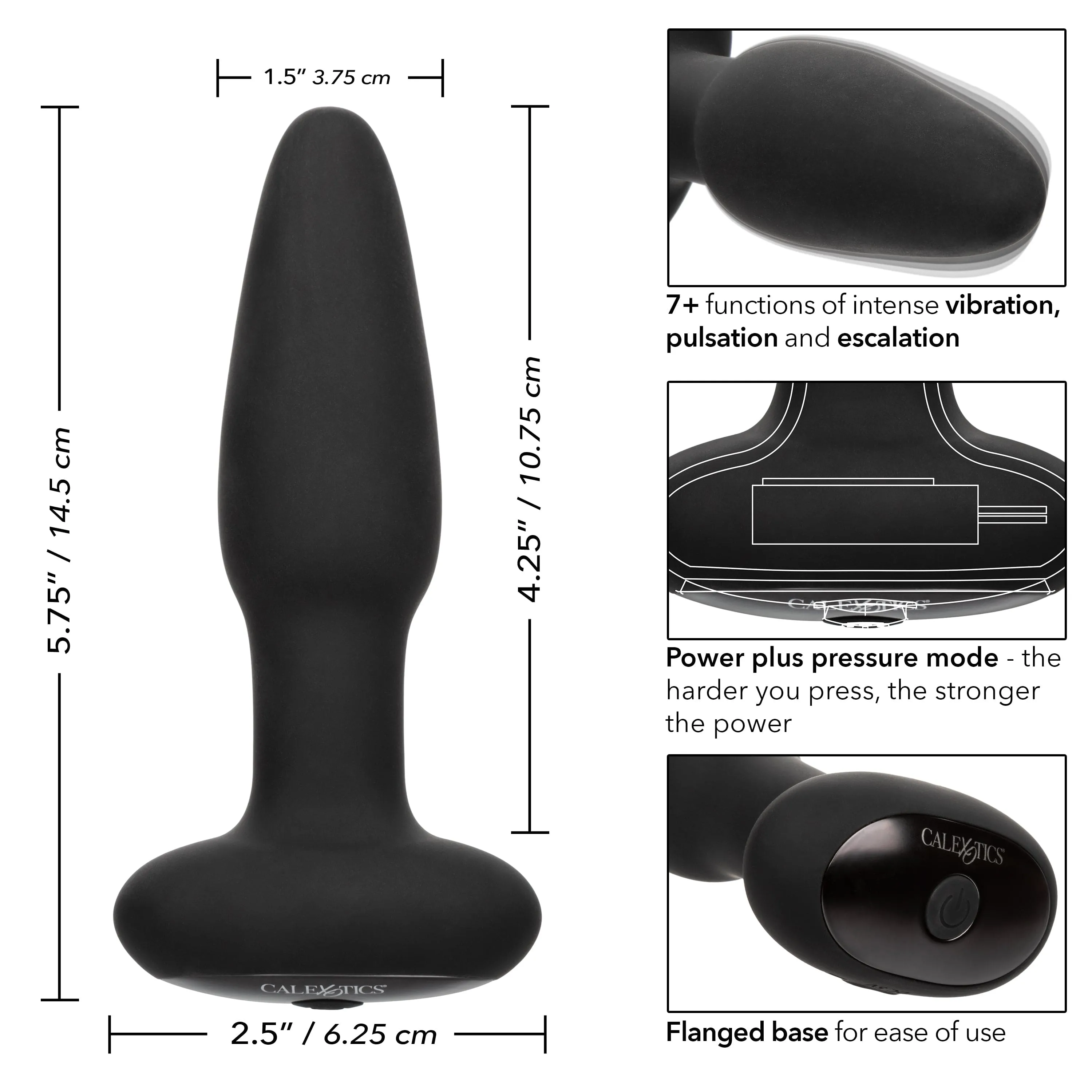 California Exotics - Bionic Pressure Rimming Probe Massager (Black)
