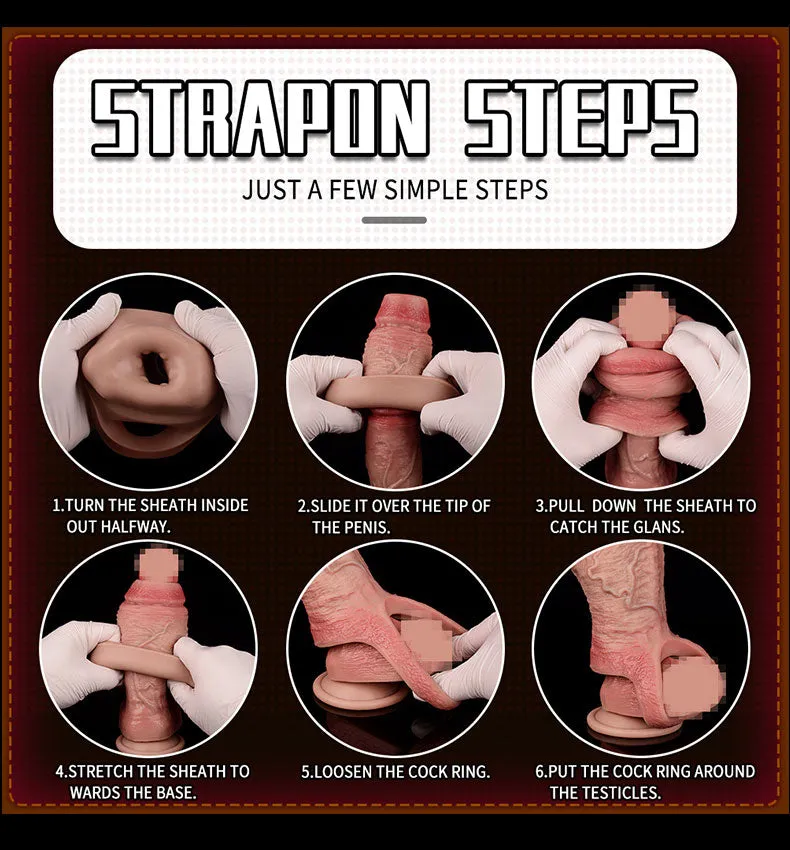 Cock Sleeve Realistic Penis Extender - Light Skin Cocksleeve Open-end Sex Toys for Men