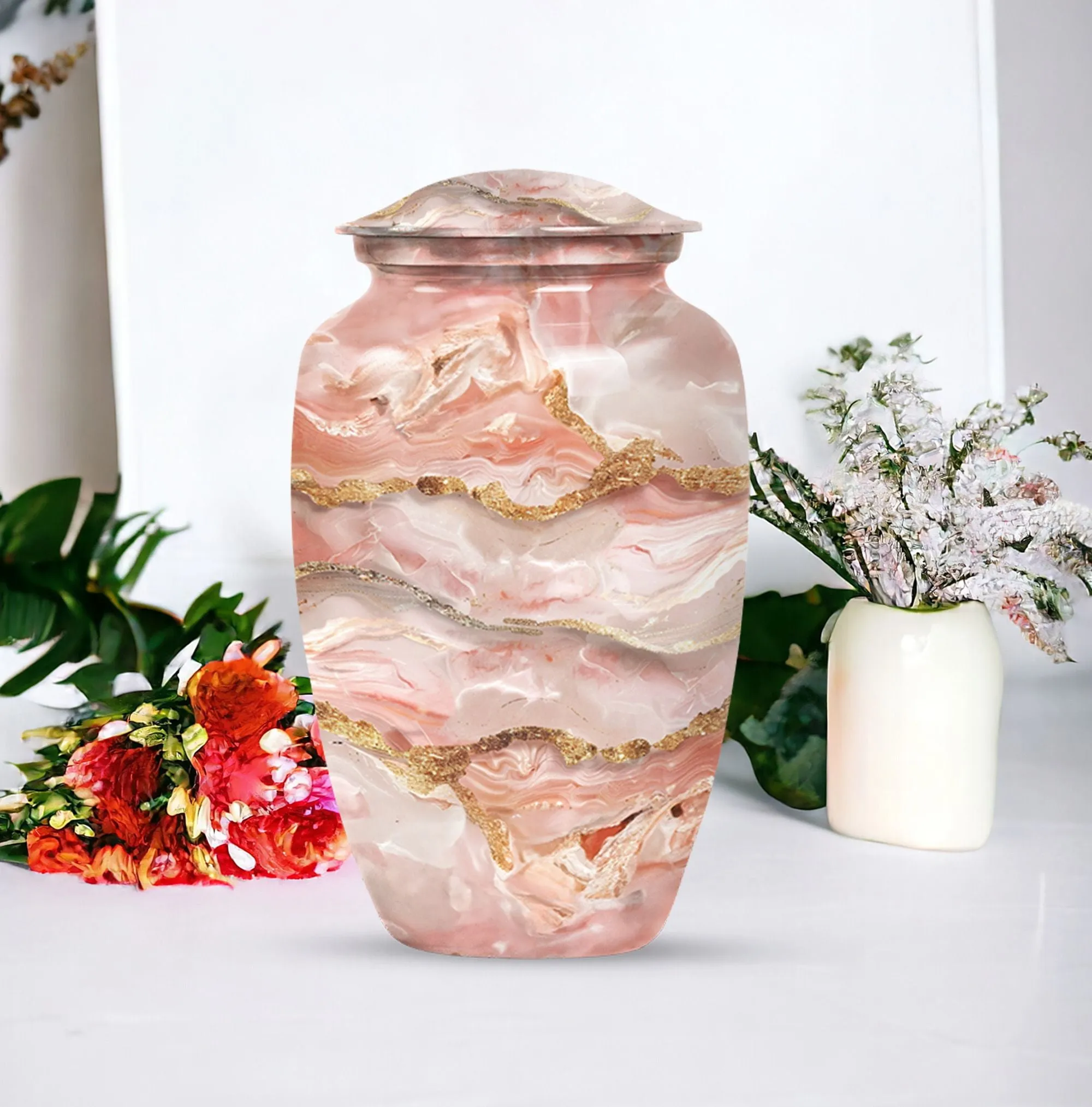 Colourful Swirl Medium-sized Memorial Urn for Revered Departure