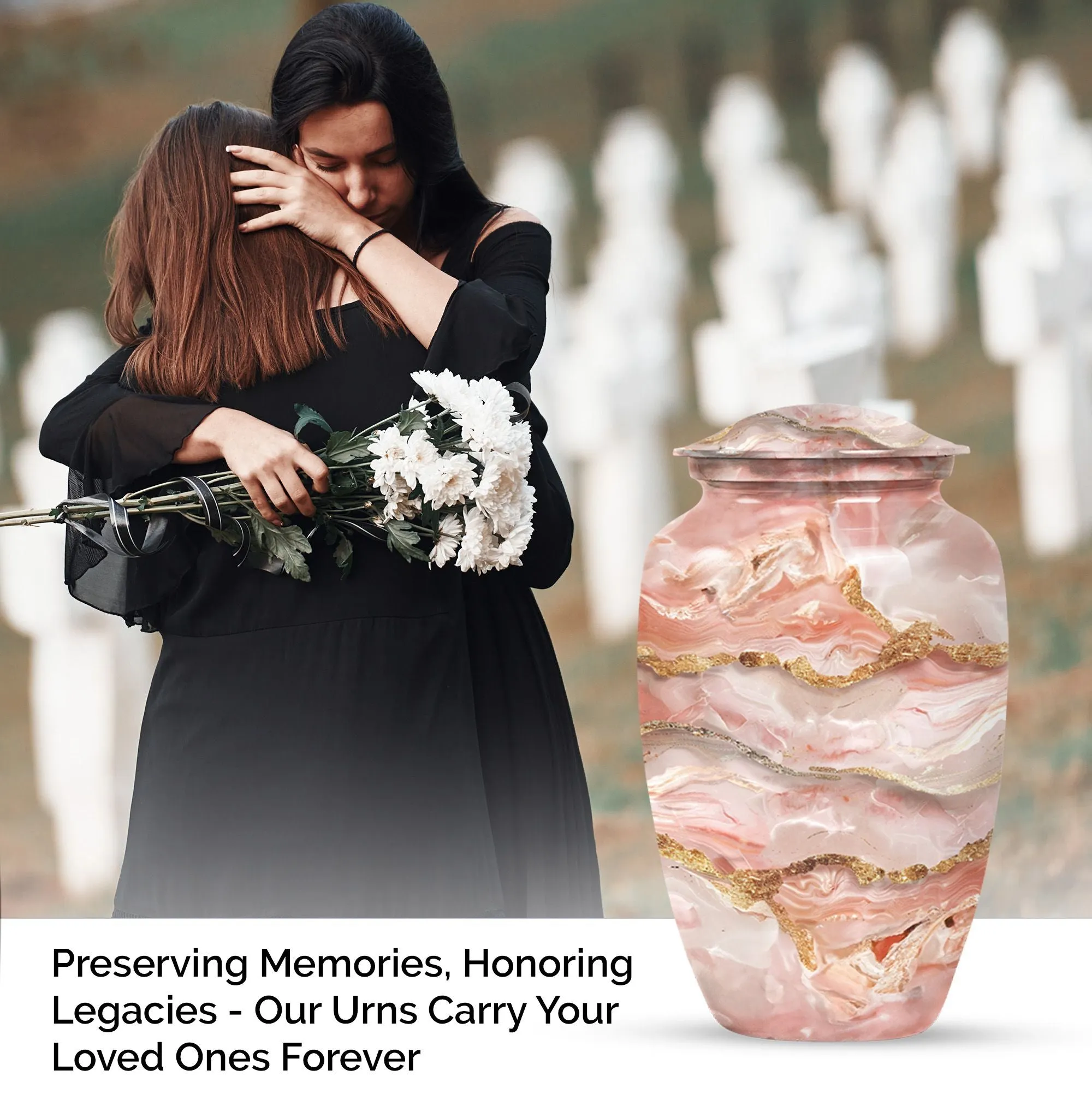 Colourful Swirl Medium-sized Memorial Urn for Revered Departure