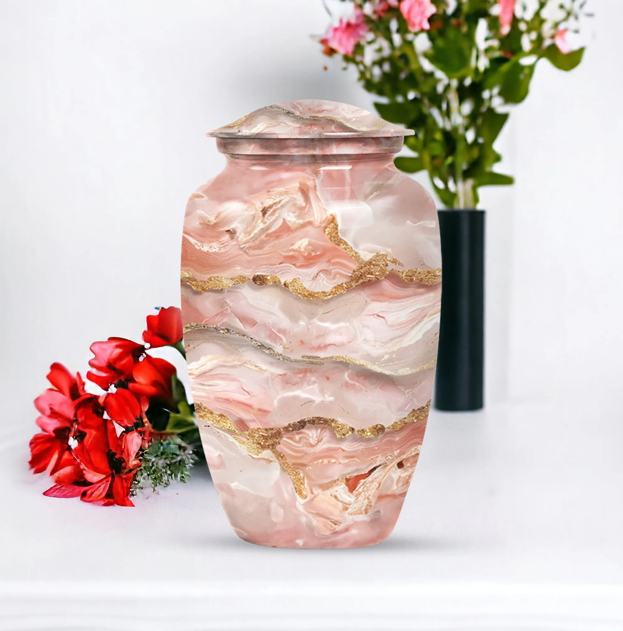 Colourful Swirl Medium-sized Memorial Urn for Revered Departure