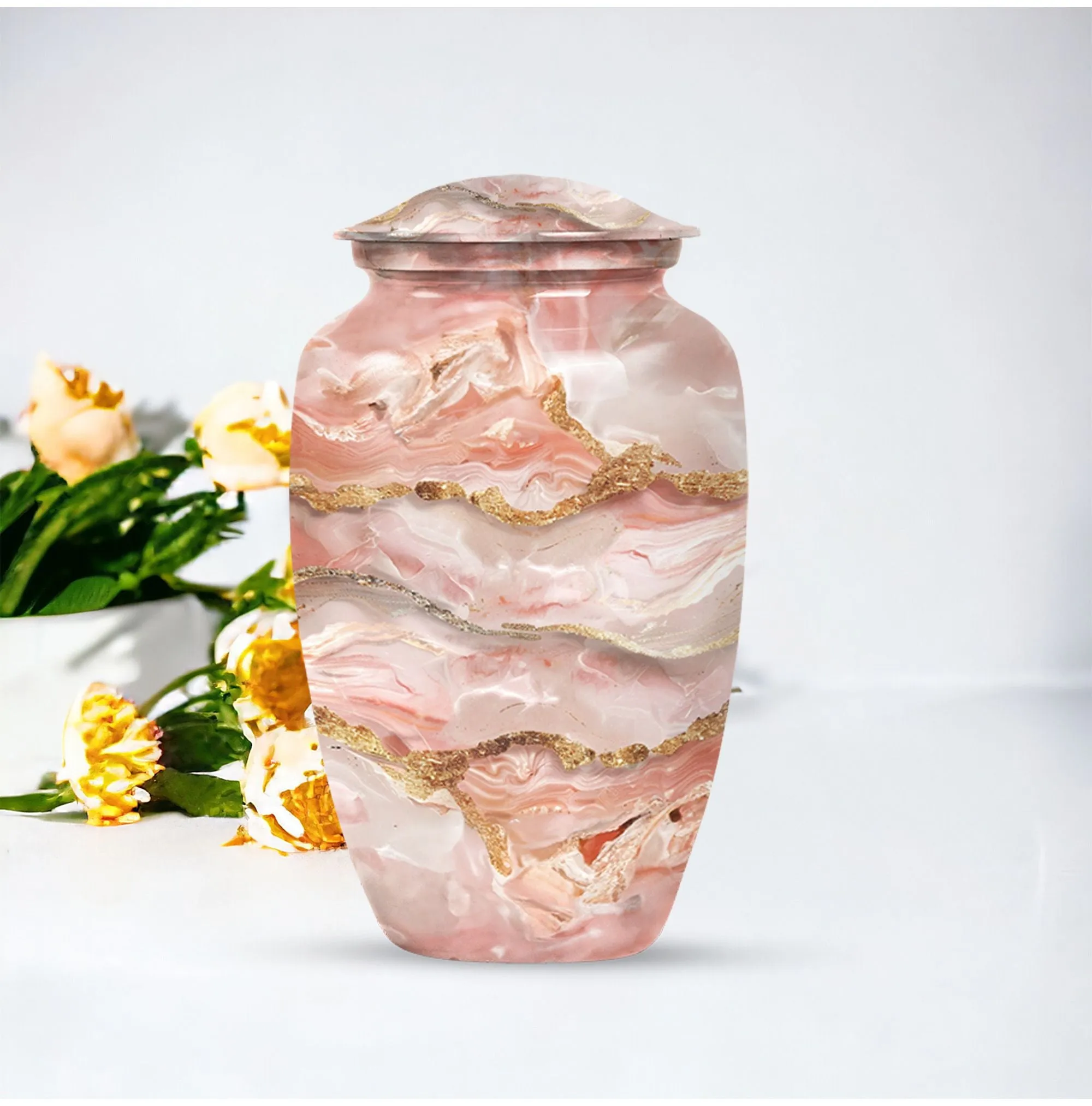 Colourful Swirl Medium-sized Memorial Urn for Revered Departure