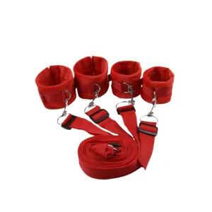 Come Closer Red Erotic Bed Restraints | Wrist | Ankle | Adjustable | Fetish