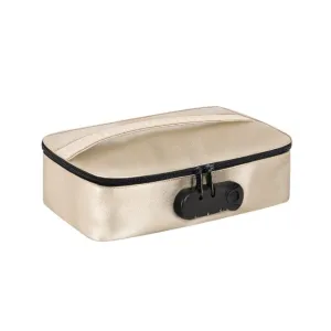 Cutie pentru jucării sexuale DORCEL Discreet Box. cu lacăt cu cifru. design discret și aspect premium. culoare auriu