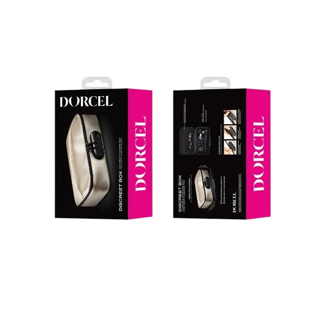 Cutie pentru jucării sexuale DORCEL Discreet Box. cu lacăt cu cifru. design discret și aspect premium. culoare auriu