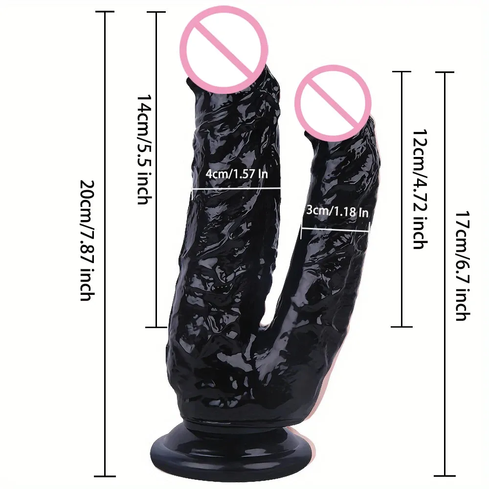 Double End Black Dildo Butt Plug - Realistic Anal Dildos Couple Sex Toys for Women