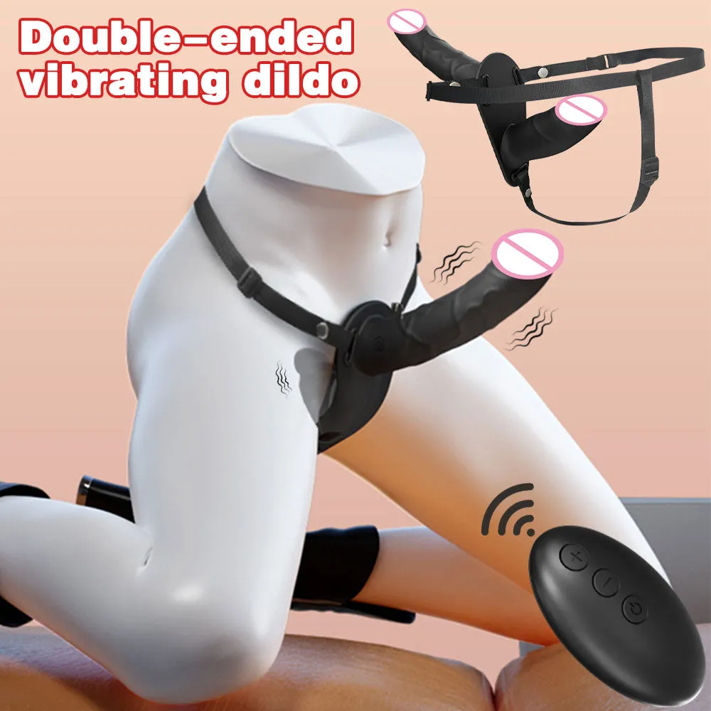 Double End Lesiban Strap On Dildos - Realistic Black Dildo Couple Sex Toy