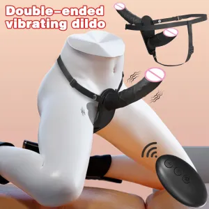 Double End Lesiban Strap On Dildos - Realistic Black Dildo Couple Sex Toy