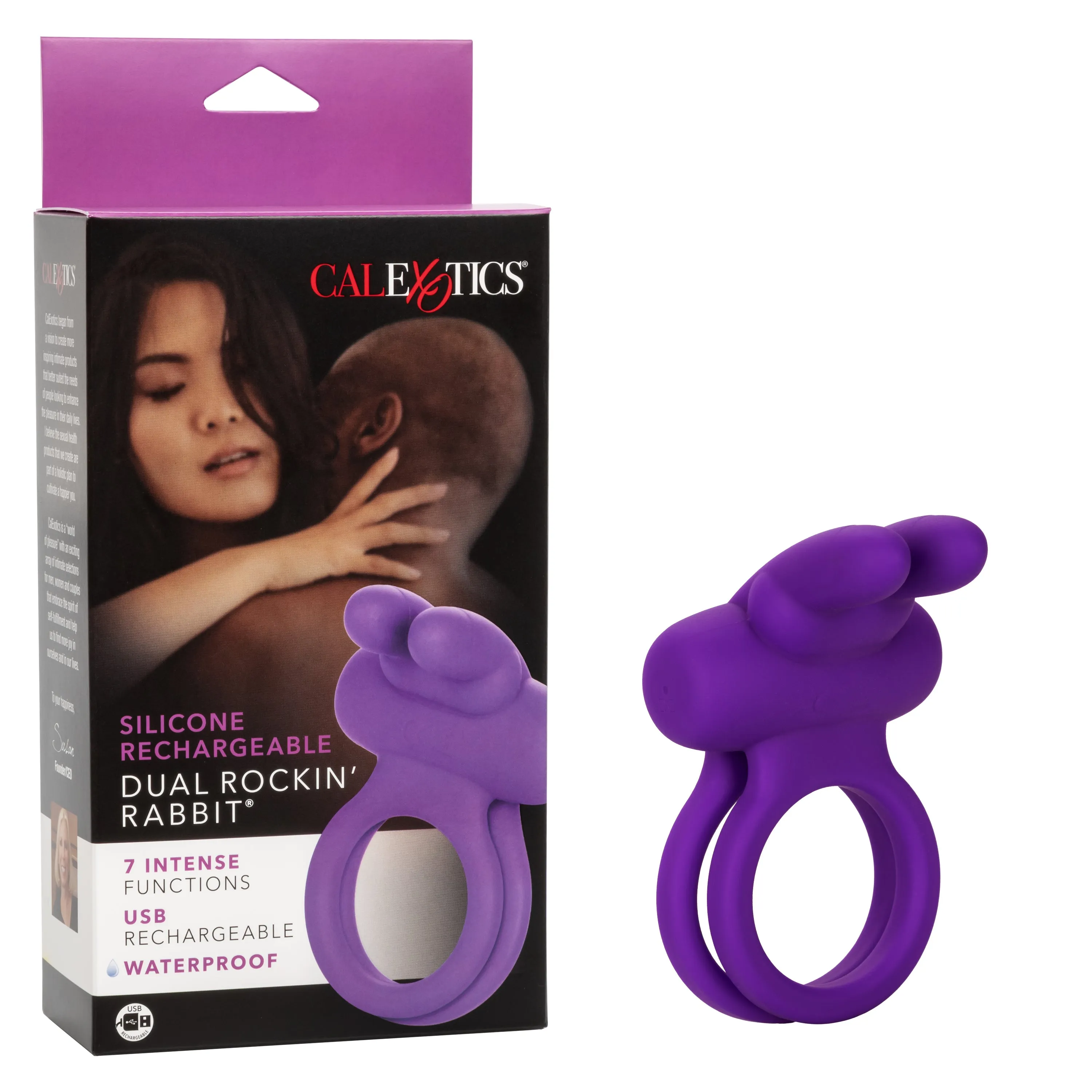 Dual Rockin Rabbit Silicone Vibrating Couples Cock Ring