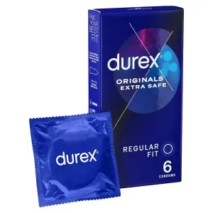 Durex Latex Extra Safe Regular Fit Male Condoms 6 Pack