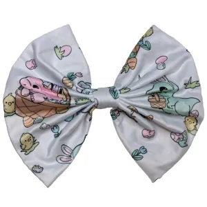Easter Dinosaur Fabric Hair Bow ^