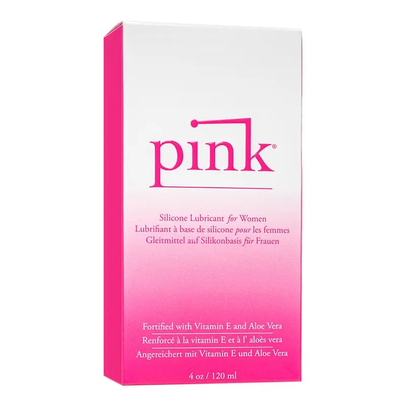 Empowered Products Pink Silicone Lube Glass Bottle