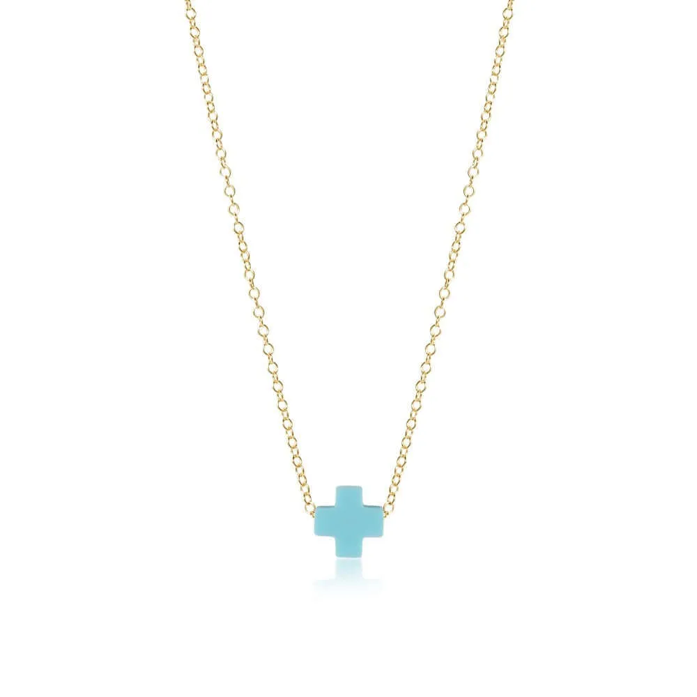 ENewton *eGirl* 14 Turquoise Signature Cross Necklace
