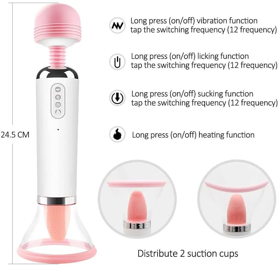 ExoticPapaya - Magic Wand with Clitoral Licking Tongue Vibrator