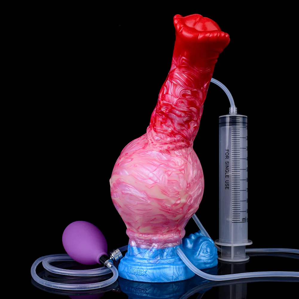 Fantasy Inflatable Squirting Dildo Anal Butt Plug - Silicone Soft Horse Dildos Sex Toys for Women Men