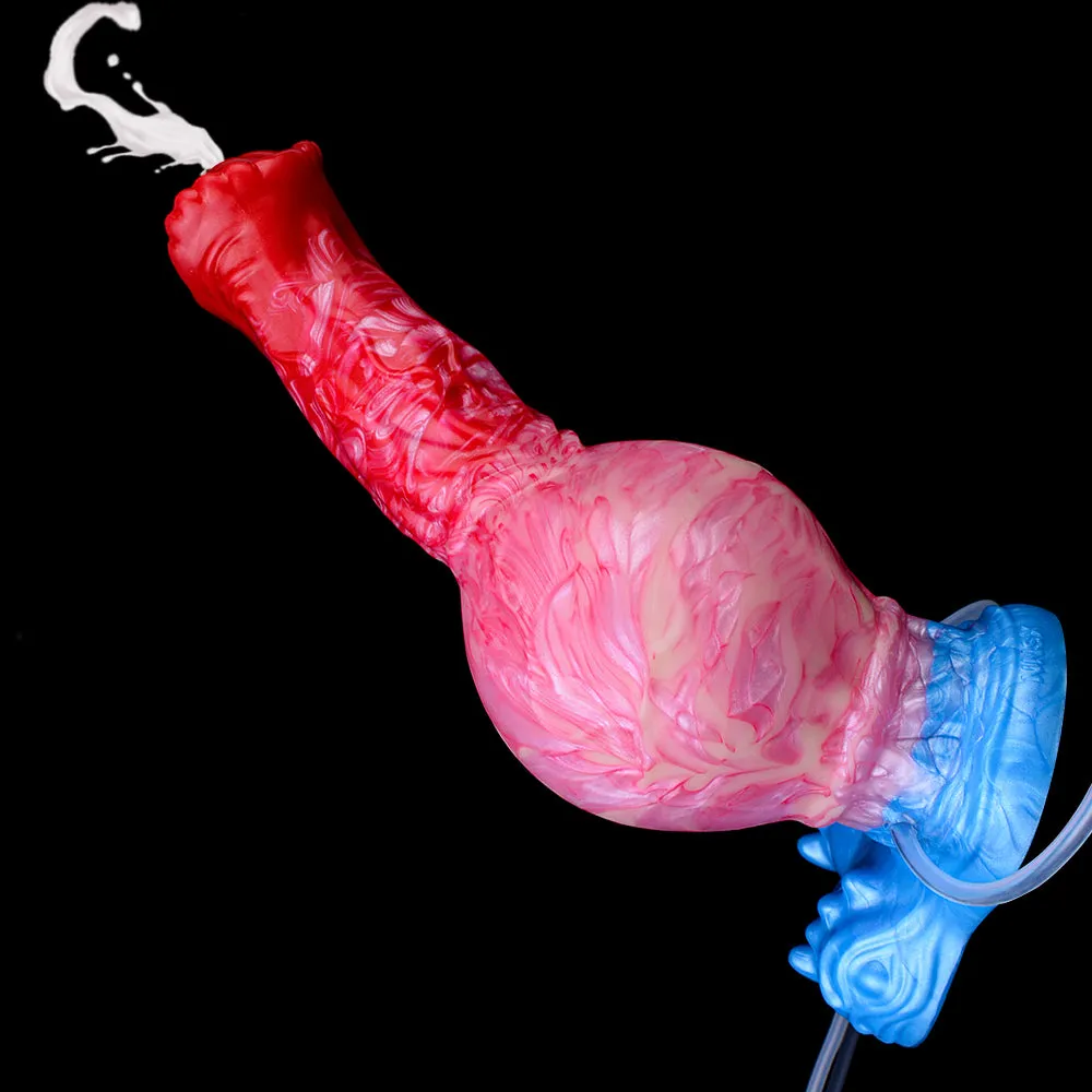 Fantasy Inflatable Squirting Dildo Anal Butt Plug - Silicone Soft Horse Dildos Sex Toys for Women Men