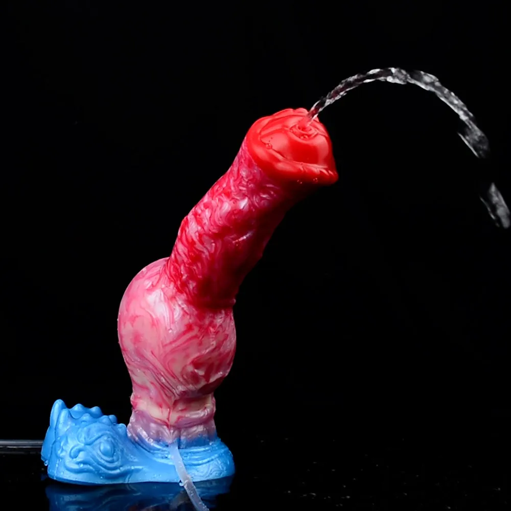 Fantasy Inflatable Squirting Dildo Anal Butt Plug - Silicone Soft Horse Dildos Sex Toys for Women Men