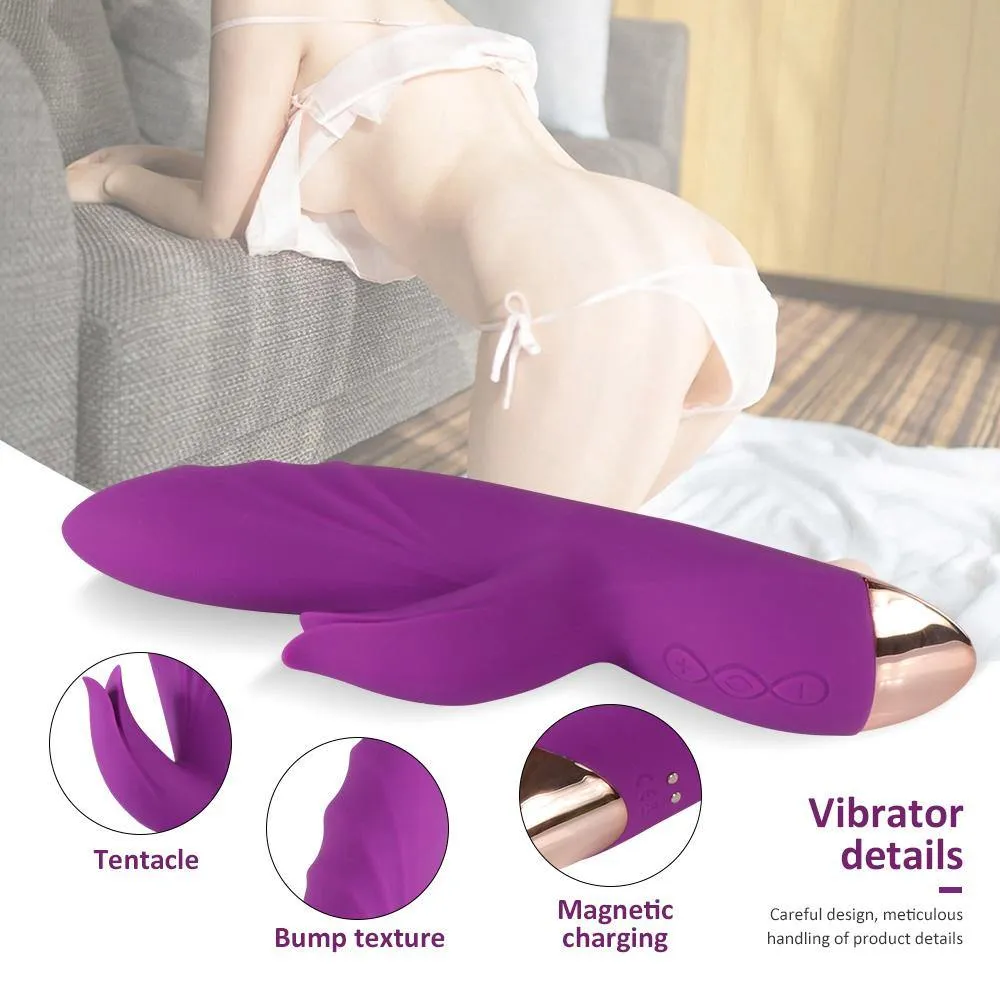 G-Spot Vibrator Liquid Silicone Rabbit Vibrator for Clitoral Stimulation