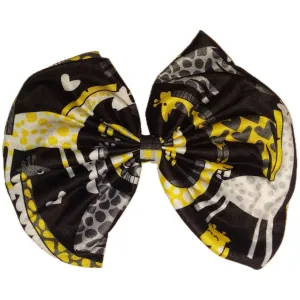 Giraffe Fabric Hair Bow ^