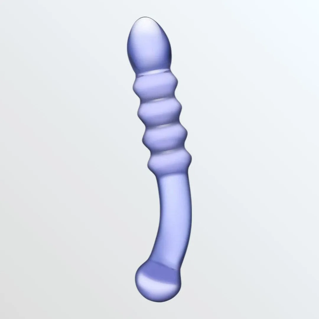Gläs Purple Rain 8.5 Beaded & Ribbed Glass Dildo