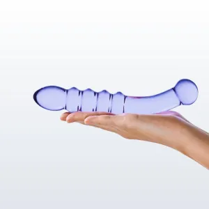 Gläs Purple Rain 8.5 Beaded & Ribbed Glass Dildo