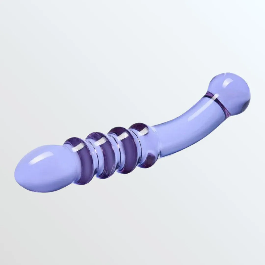 Gläs Purple Rain 8.5 Beaded & Ribbed Glass Dildo