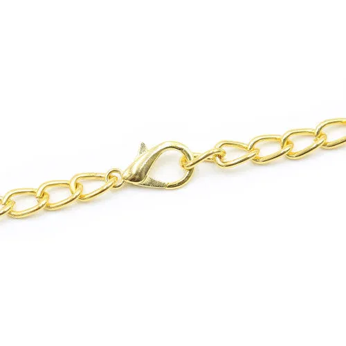 Golden Necklace Chain with Adjustable Nipples and Labia Clamps