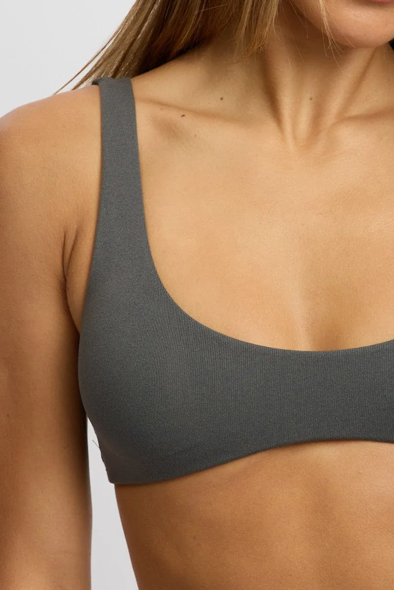 Grey Bralette Seamless Cropped