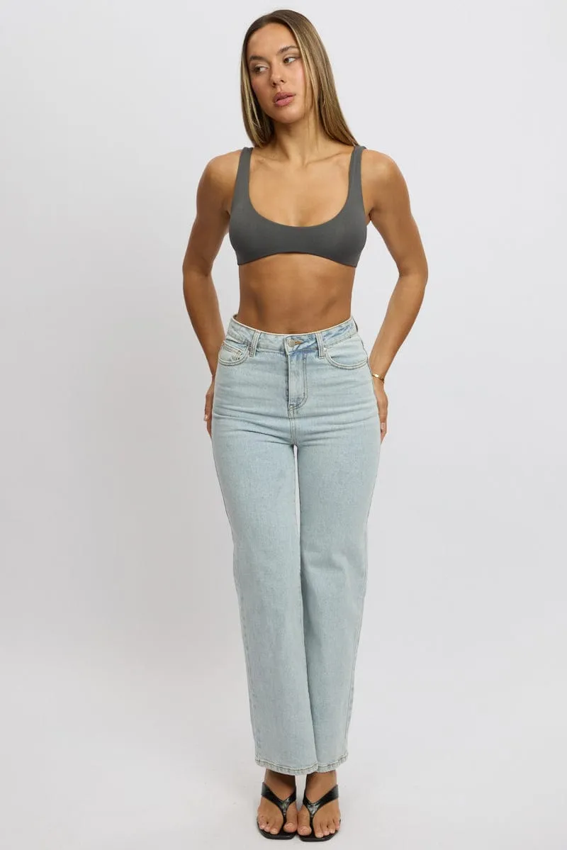 Grey Bralette Seamless Cropped