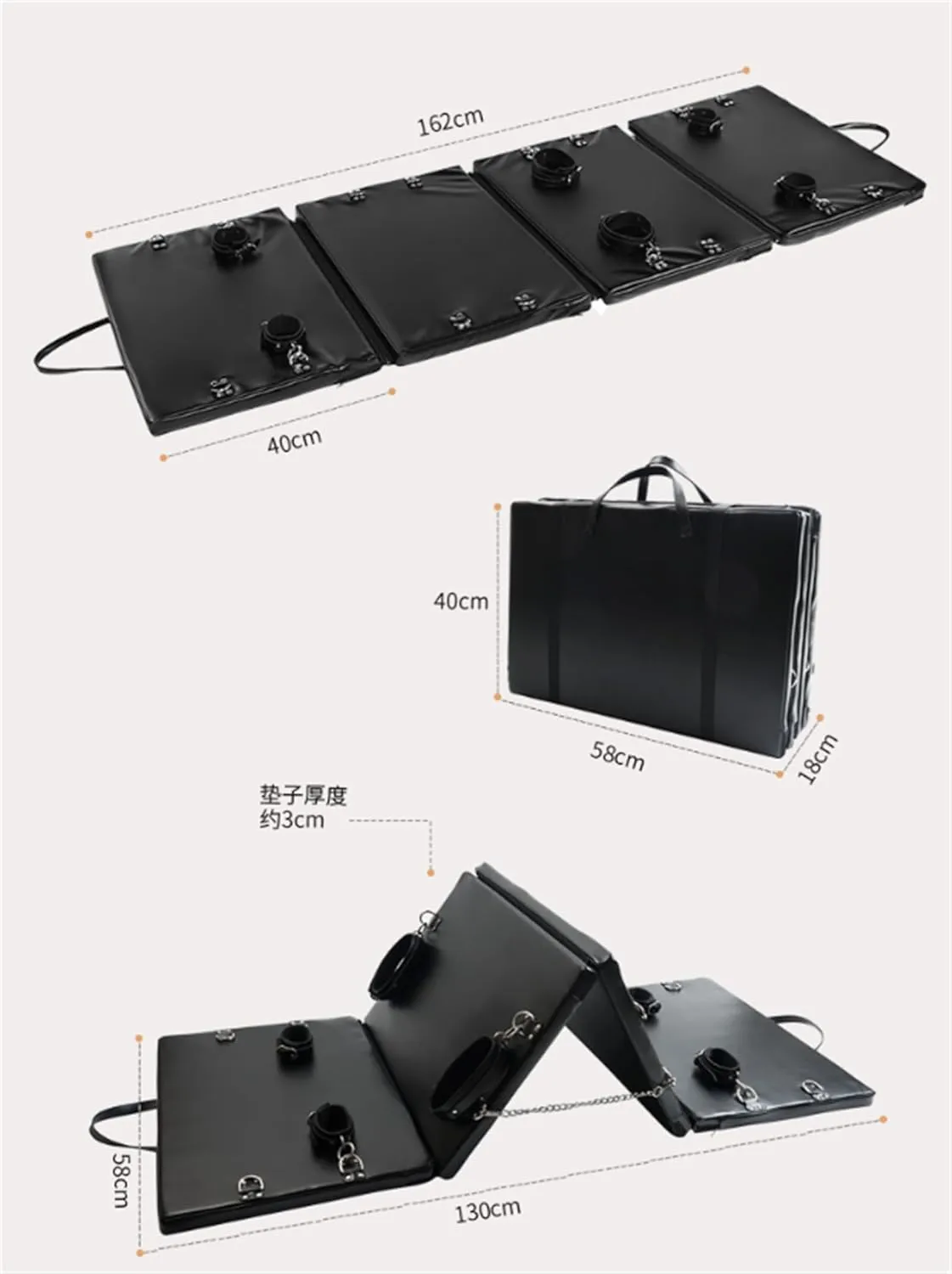 Heavy Duty Bondage Sex Furniture | Travel | PU leather | Handcuffs | Ankle Cuffs